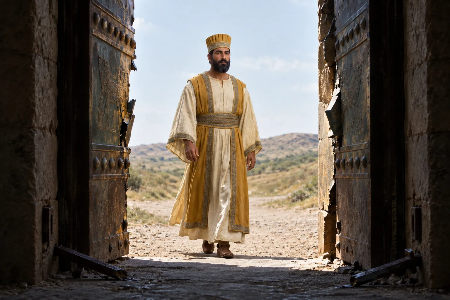The gates opened before Cyrus (Isaiah 45:1–2)