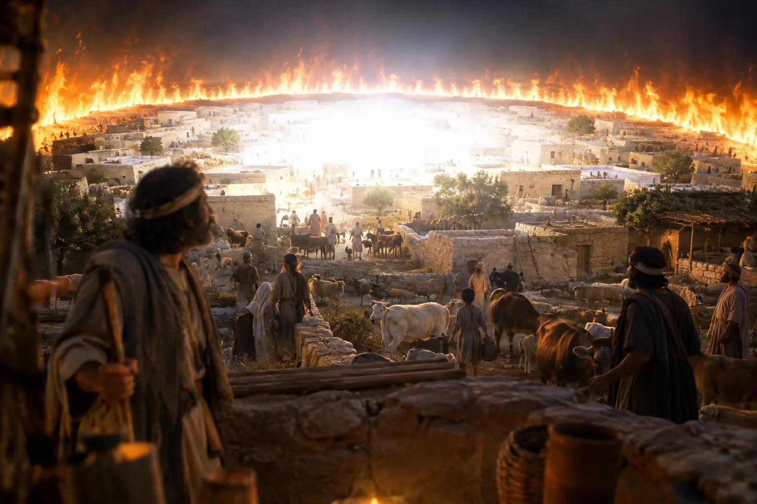 A wall of fire around Jerusalem (Zechariah 2:4–5)