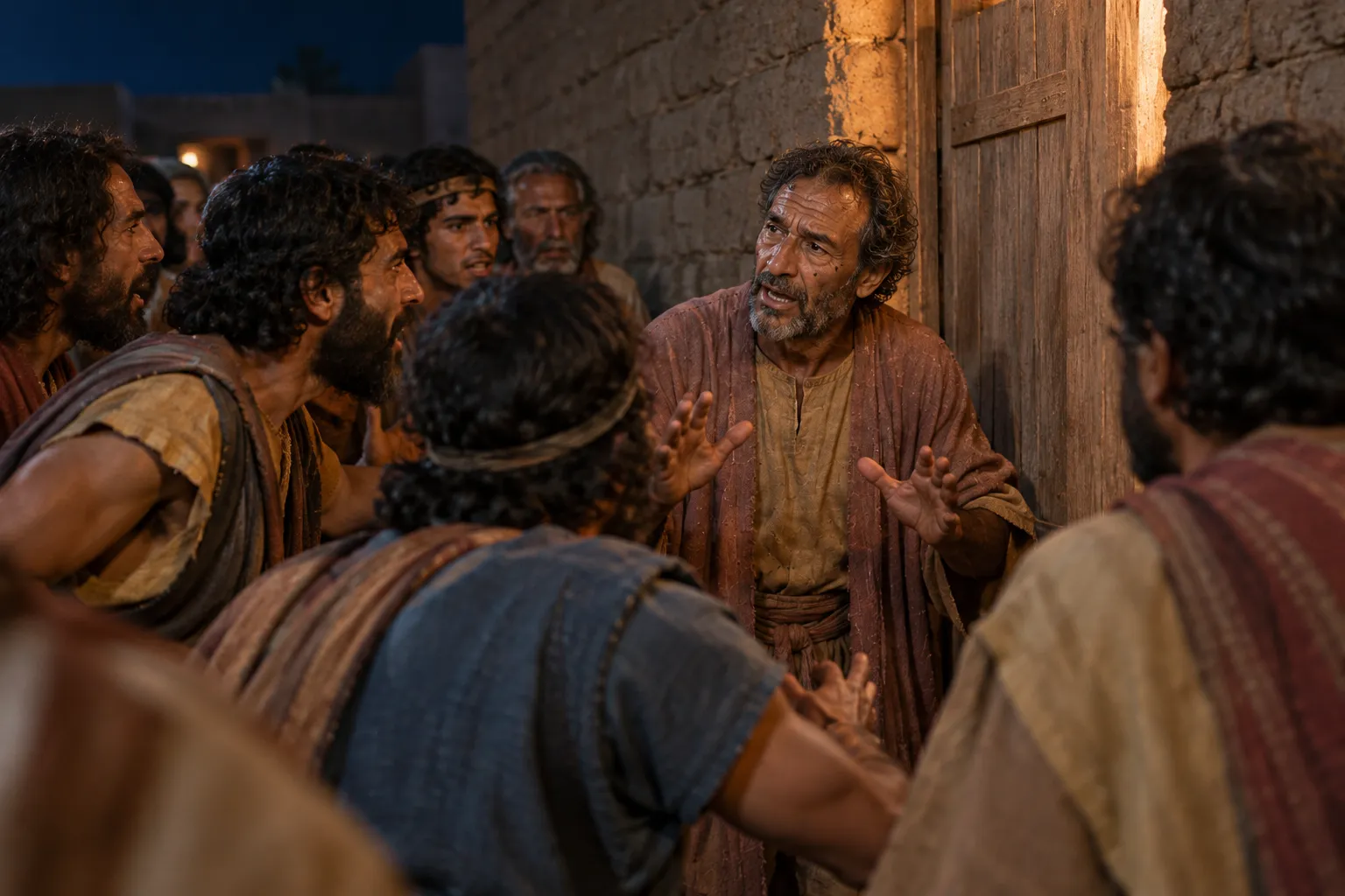 The Men of Sodom Press Against the Door (Genesis 19:4–9)