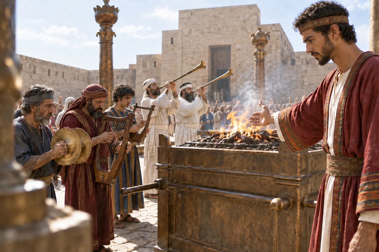The offering and music begin (2 Chronicles 29:25–28)