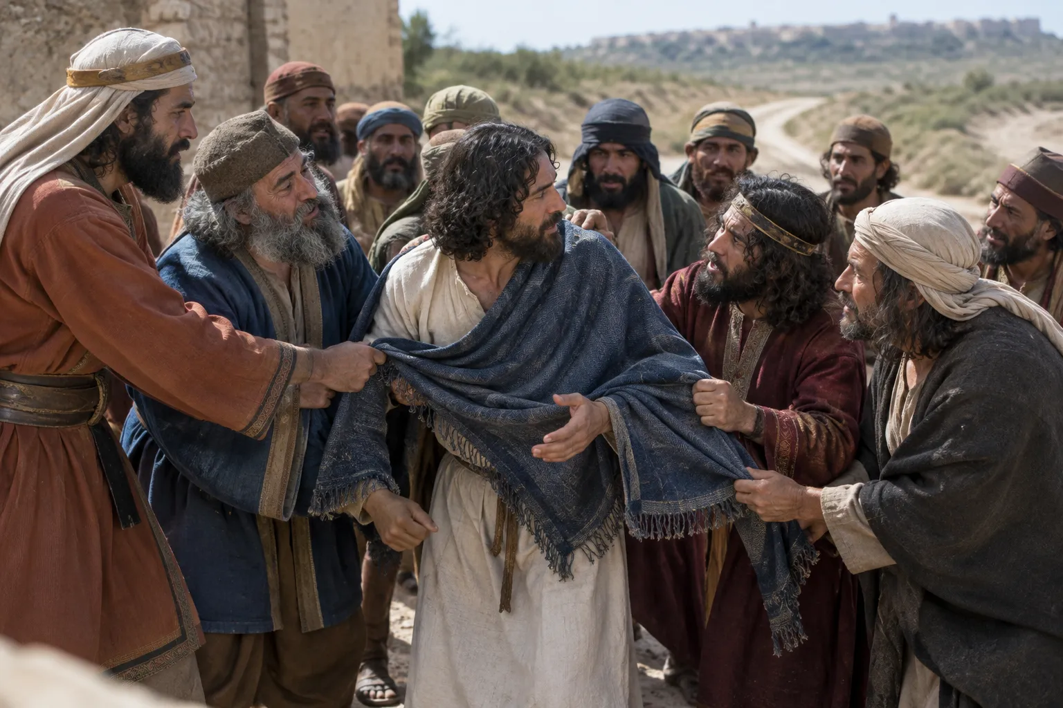 The nations grasp a Jew's robe (Zechariah 8:23)