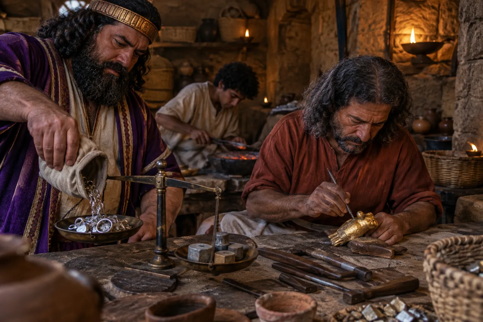 Gold weighed for a god (Isaiah 46:6)