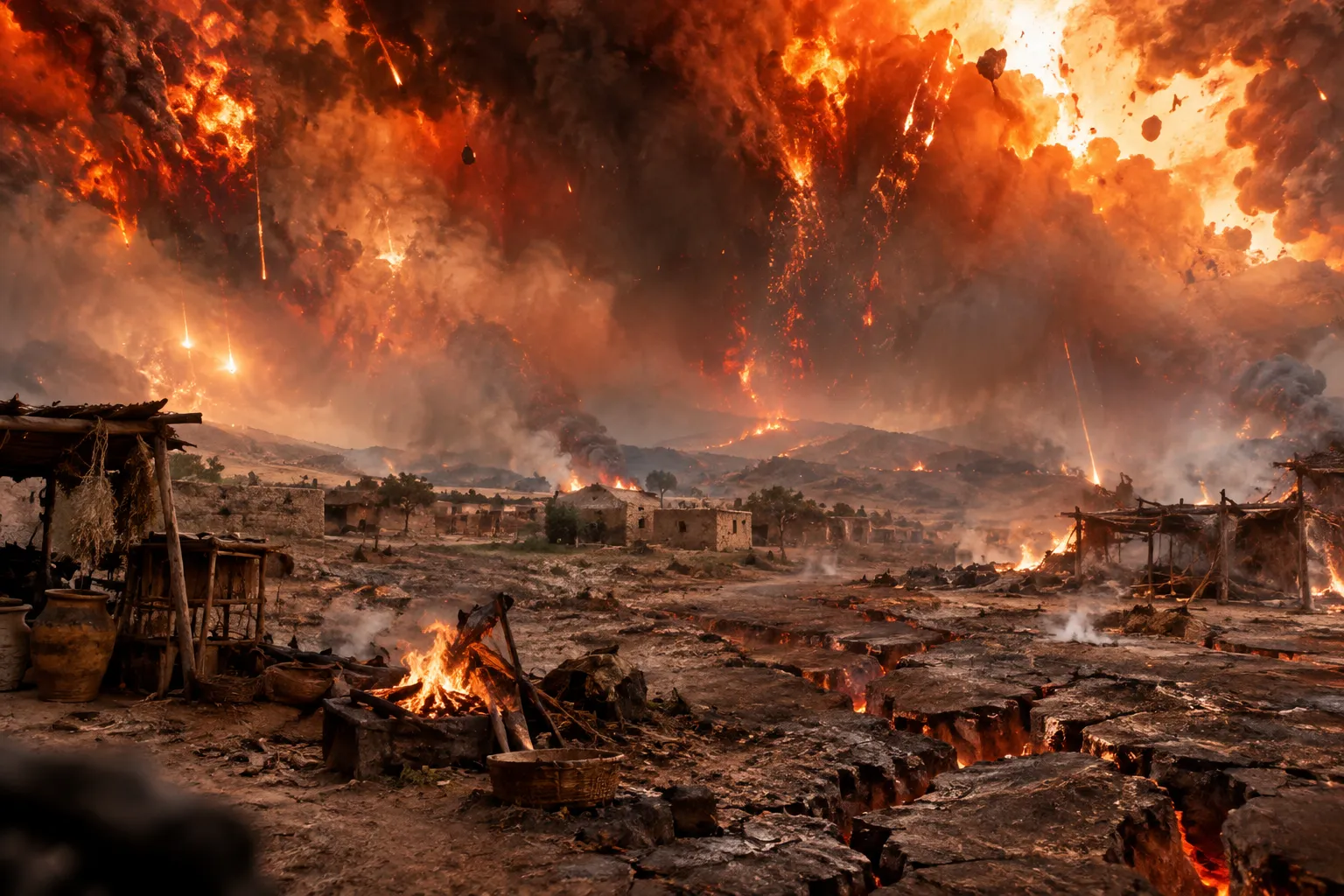 The heavens dissolve in fire (2 Peter 3:10–12)