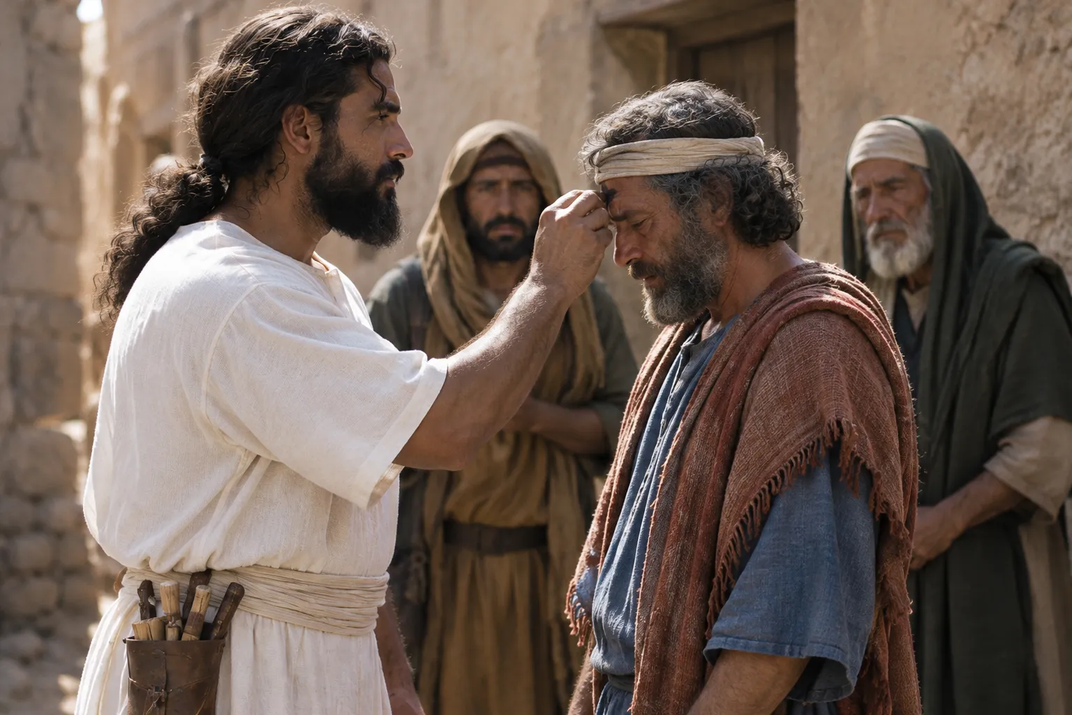 A grieving man receives the mark (Ezekiel 9:4)