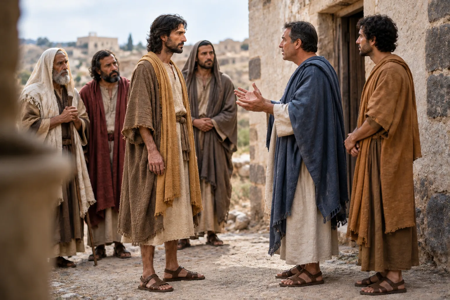 The centurion’s friends speak to Jesus (Luke 7:6–8)
