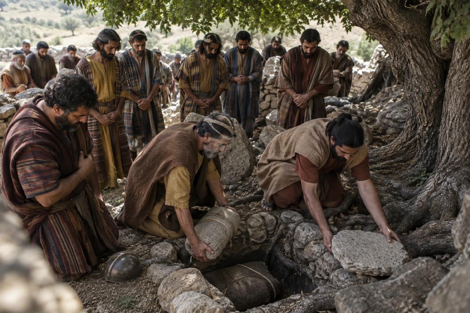 Burial beneath the oak at Jabesh (1 Chronicles 10:11–12)