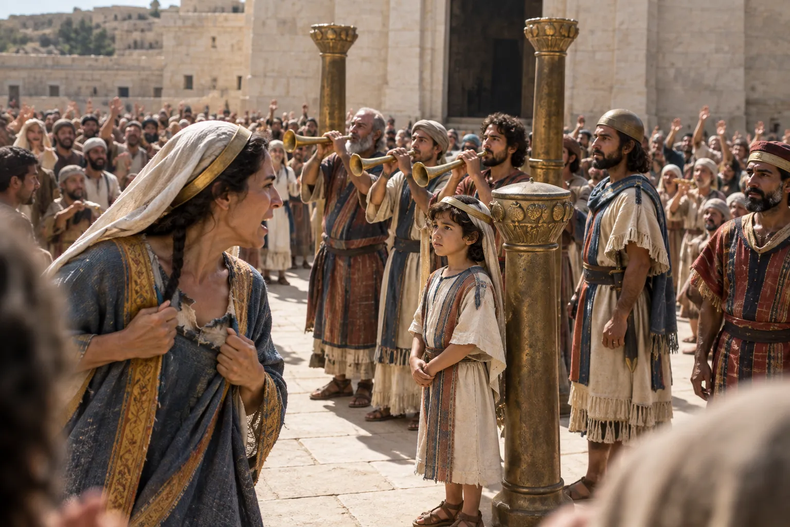 Athaliah Sees the King (2 Kings 11:13–14)