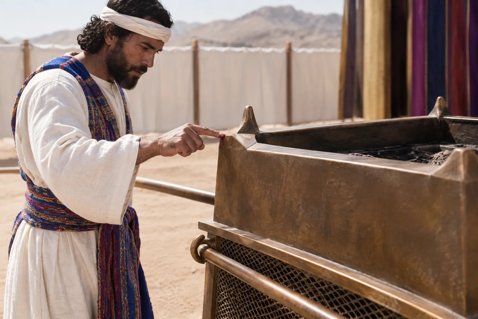 Blood Applied to the Bronze Altar (Leviticus 4:30)