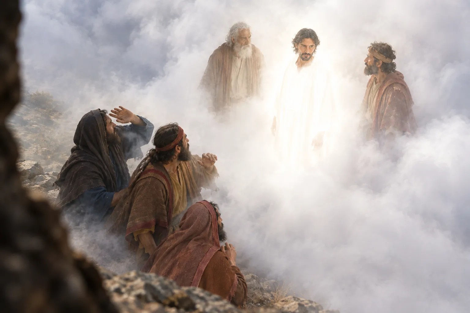 The voice from the cloud (Mark 9:7–8)