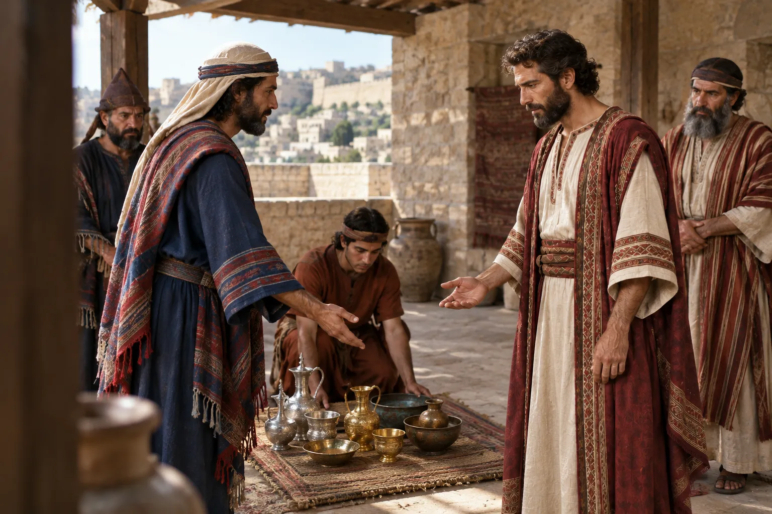 Joram brings gifts from Toi (2 Samuel 8:9–10)