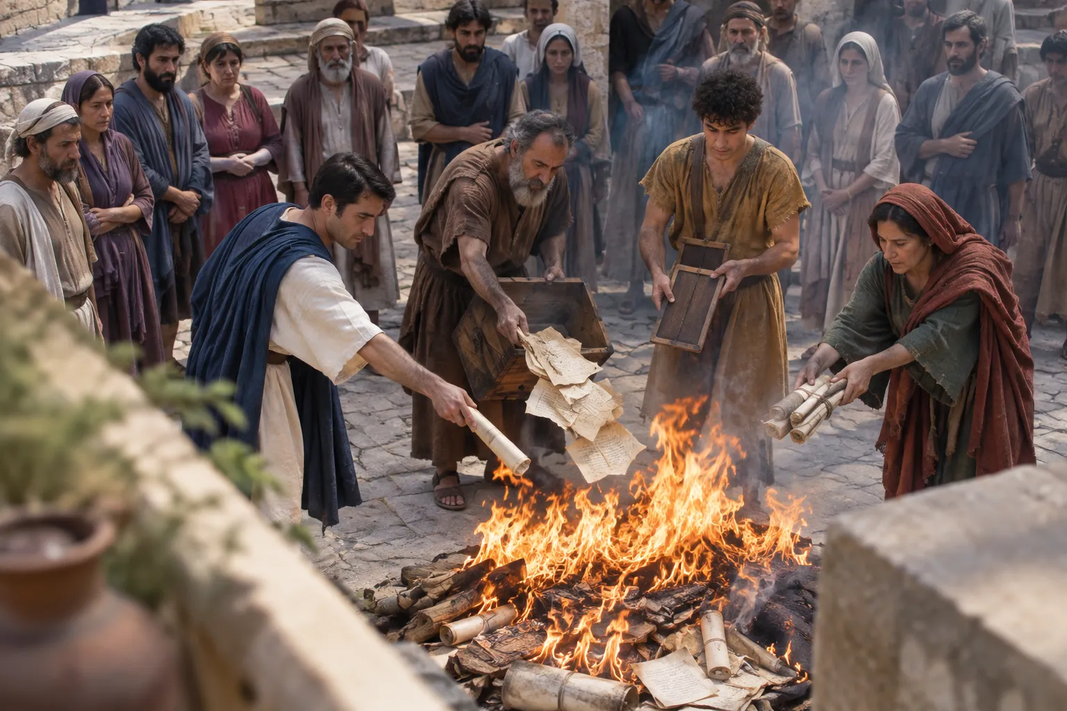 The magical writings are burned (Acts 19:18–20)