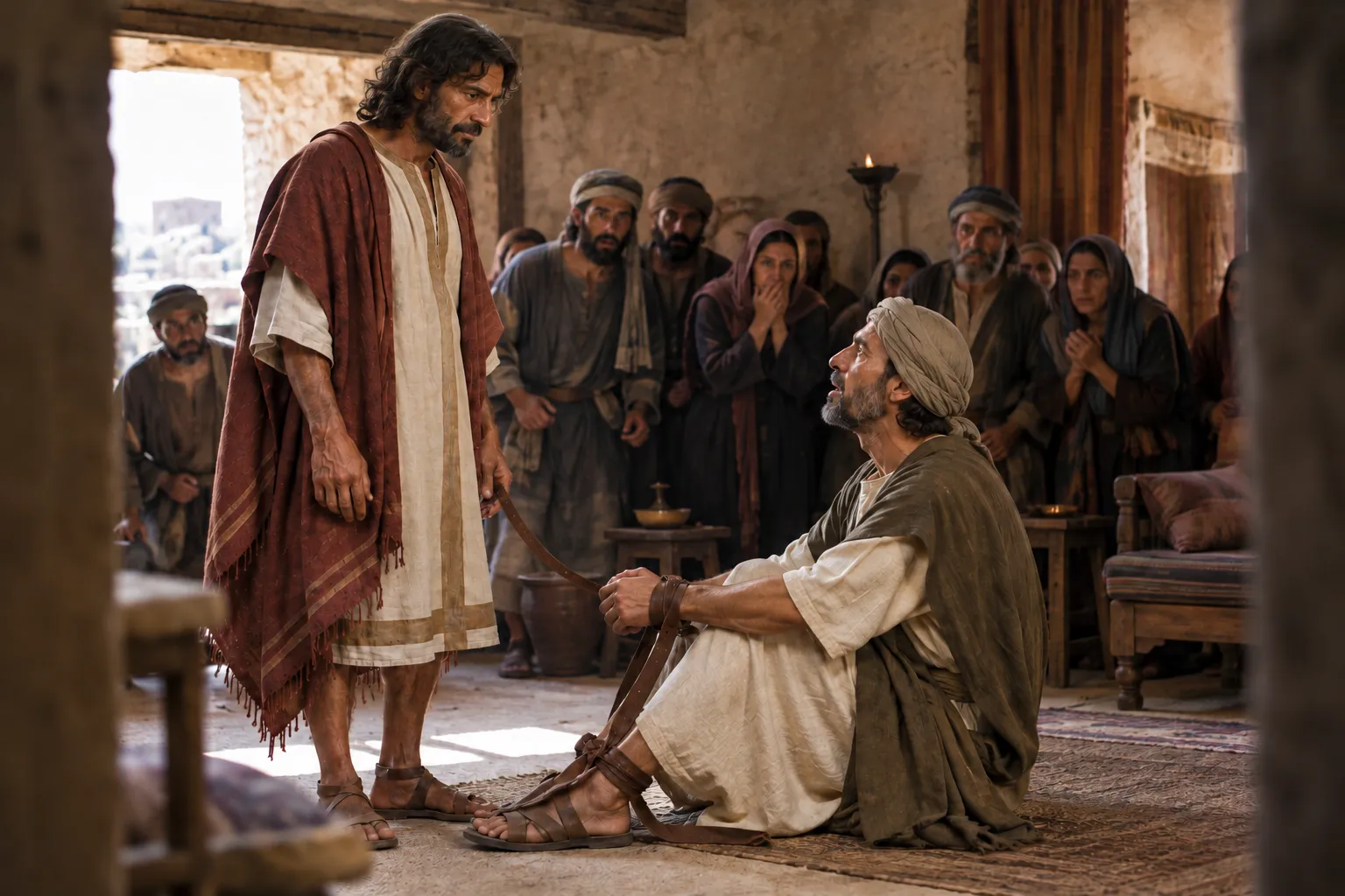 Agabus binds himself with Paul’s belt (Acts 21:10–13)
