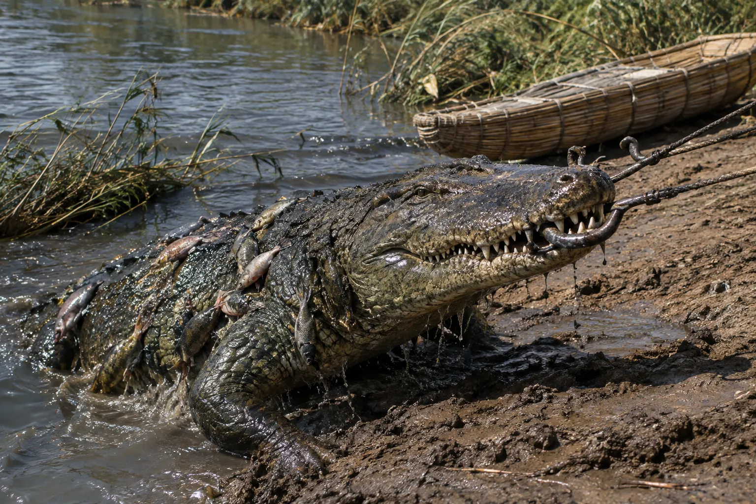 The great river-monster hauled from the Nile (Ezekiel 29:3–4)