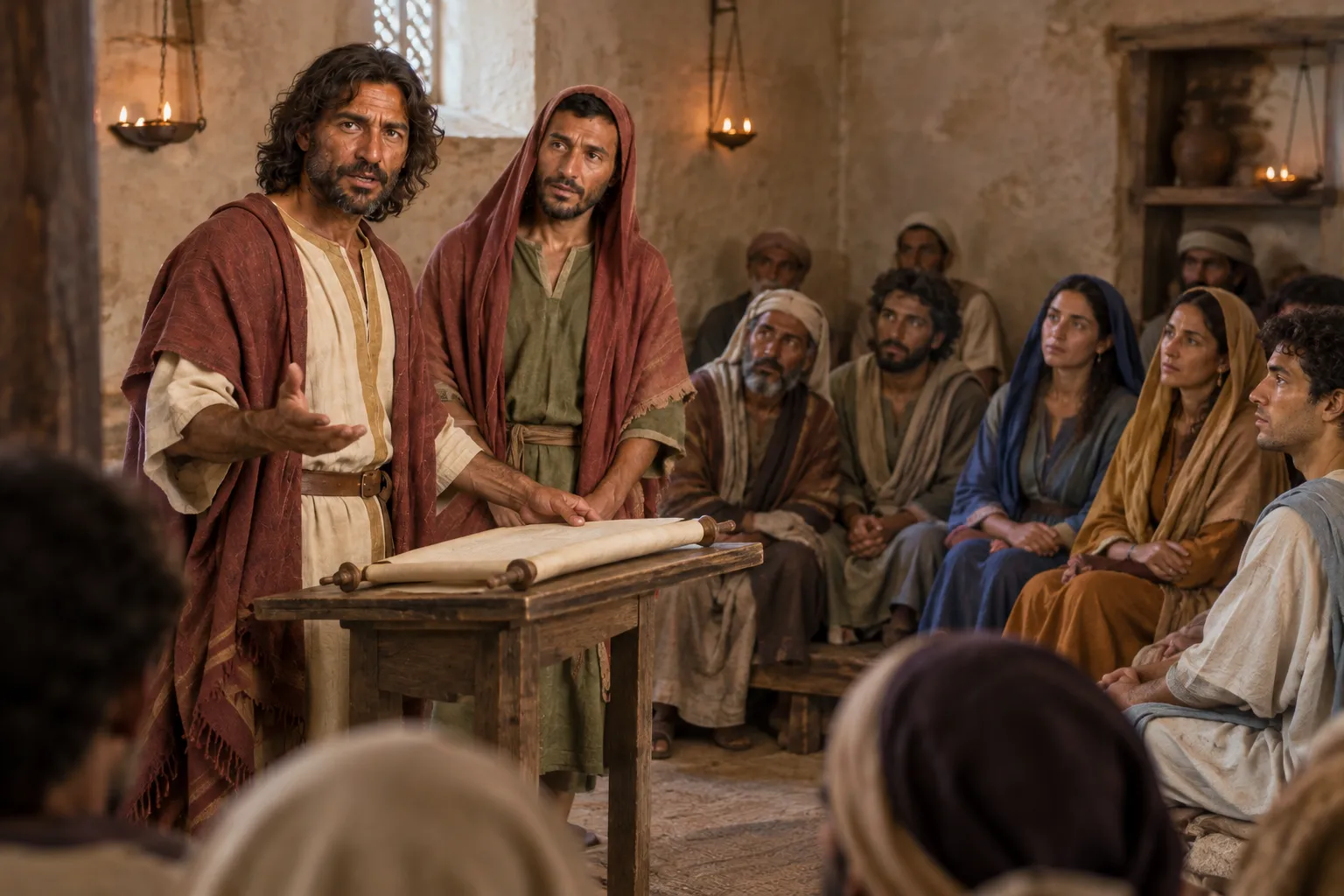 Paul reasons in the Thessalonian synagogue (Acts 17:2–4)