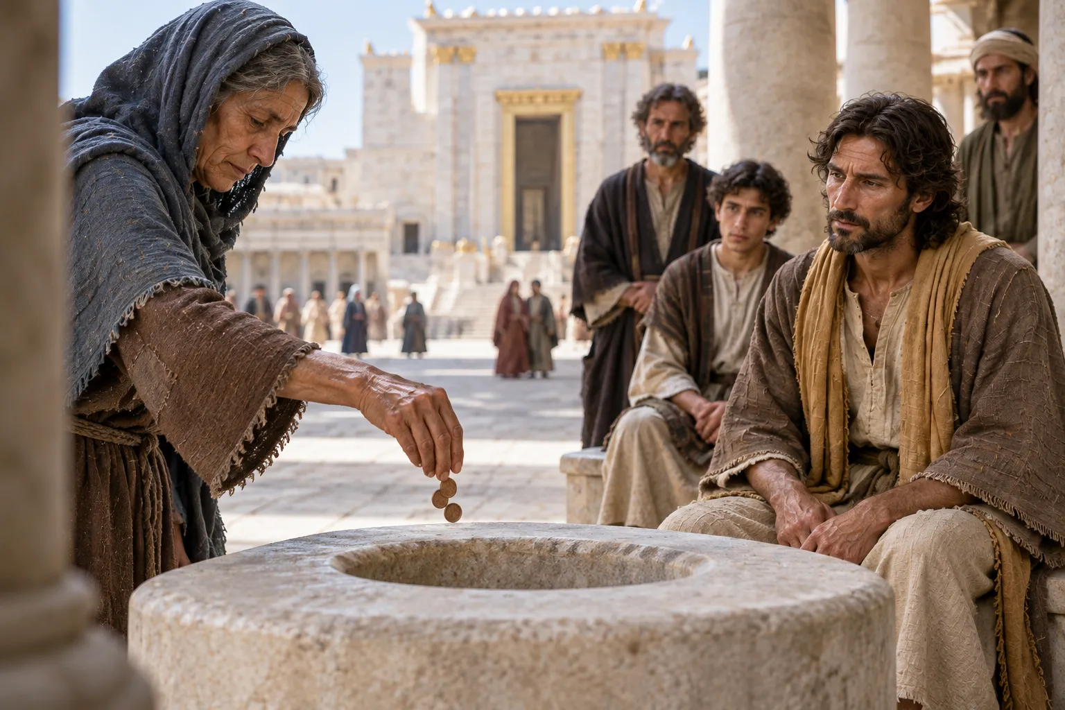 The widow’s two coins (Mark 12:41–44)