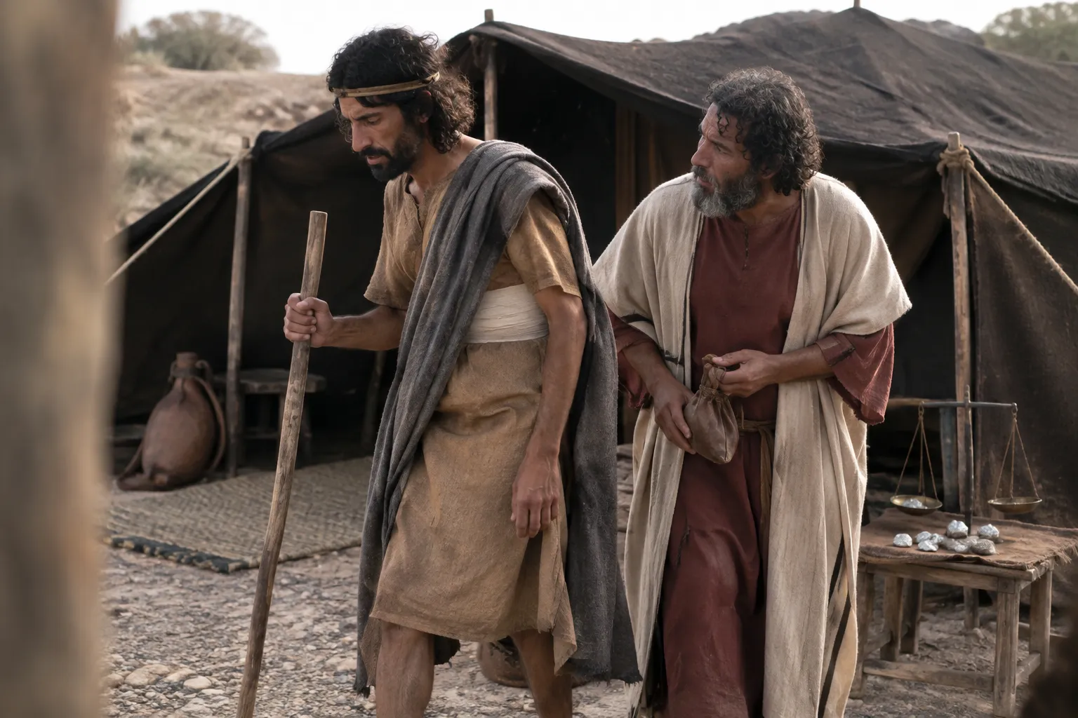 The injured man walks again (Exodus 21:18–19)