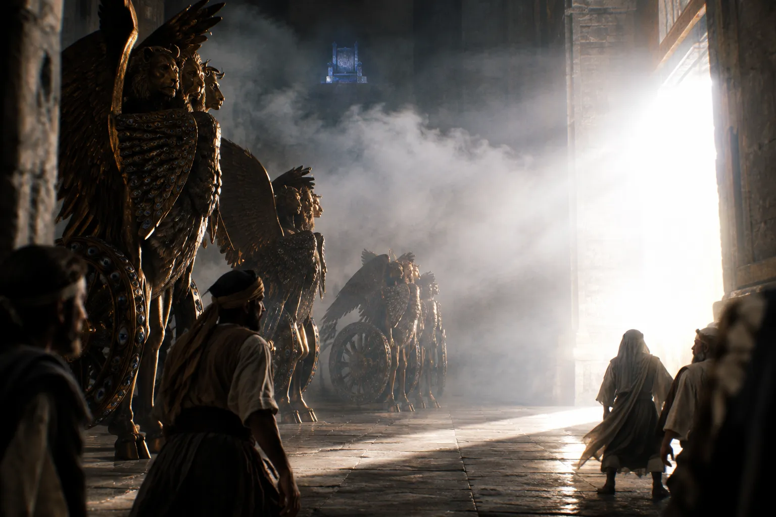 The glory moves to the threshold (Ezekiel 10:1–5)