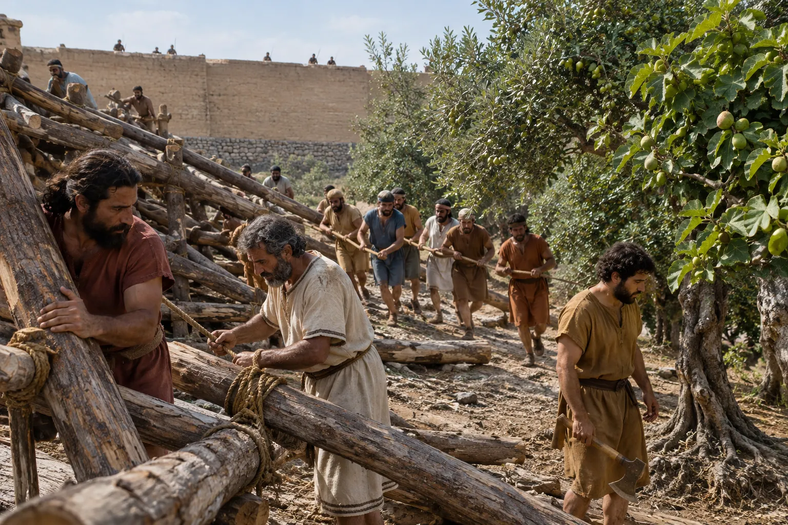 Fruit trees are spared during the siege (Deuteronomy 20:19–20)