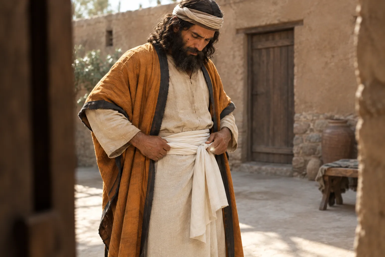 Jeremiah puts on the linen loincloth (Jeremiah 13:1–2)