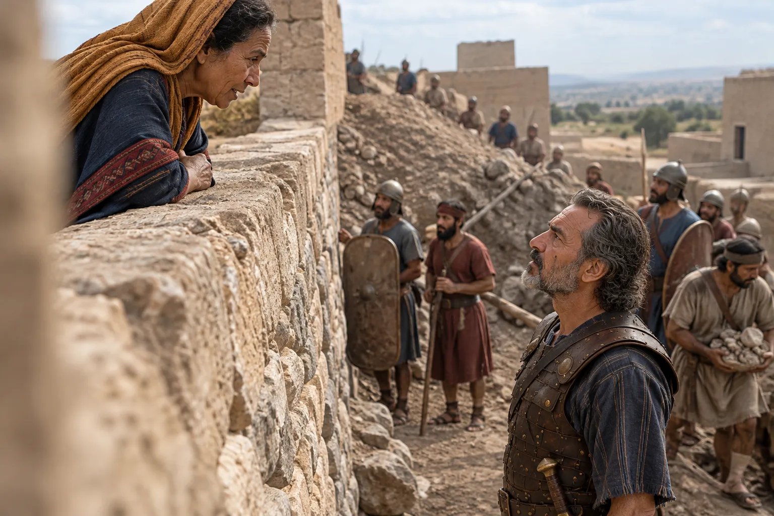 The wise woman speaks with Joab (2 Samuel 20:15–21)