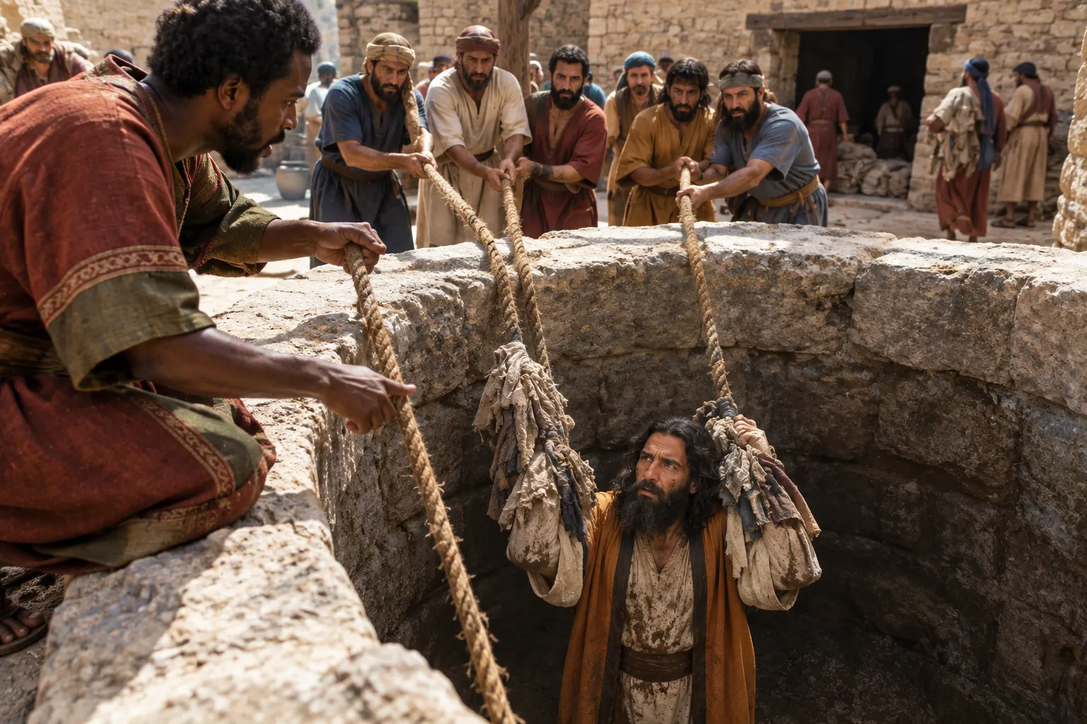 Ebed-melech Sends Down the Padding (Jeremiah 38:7–13)