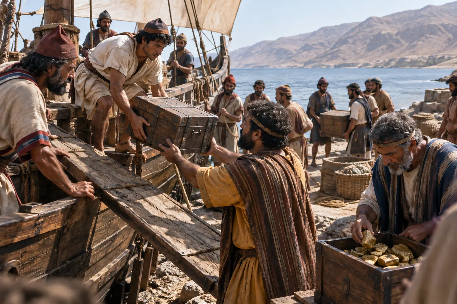 Gold delivered from Ophir (1 Kings 9:26–28)
