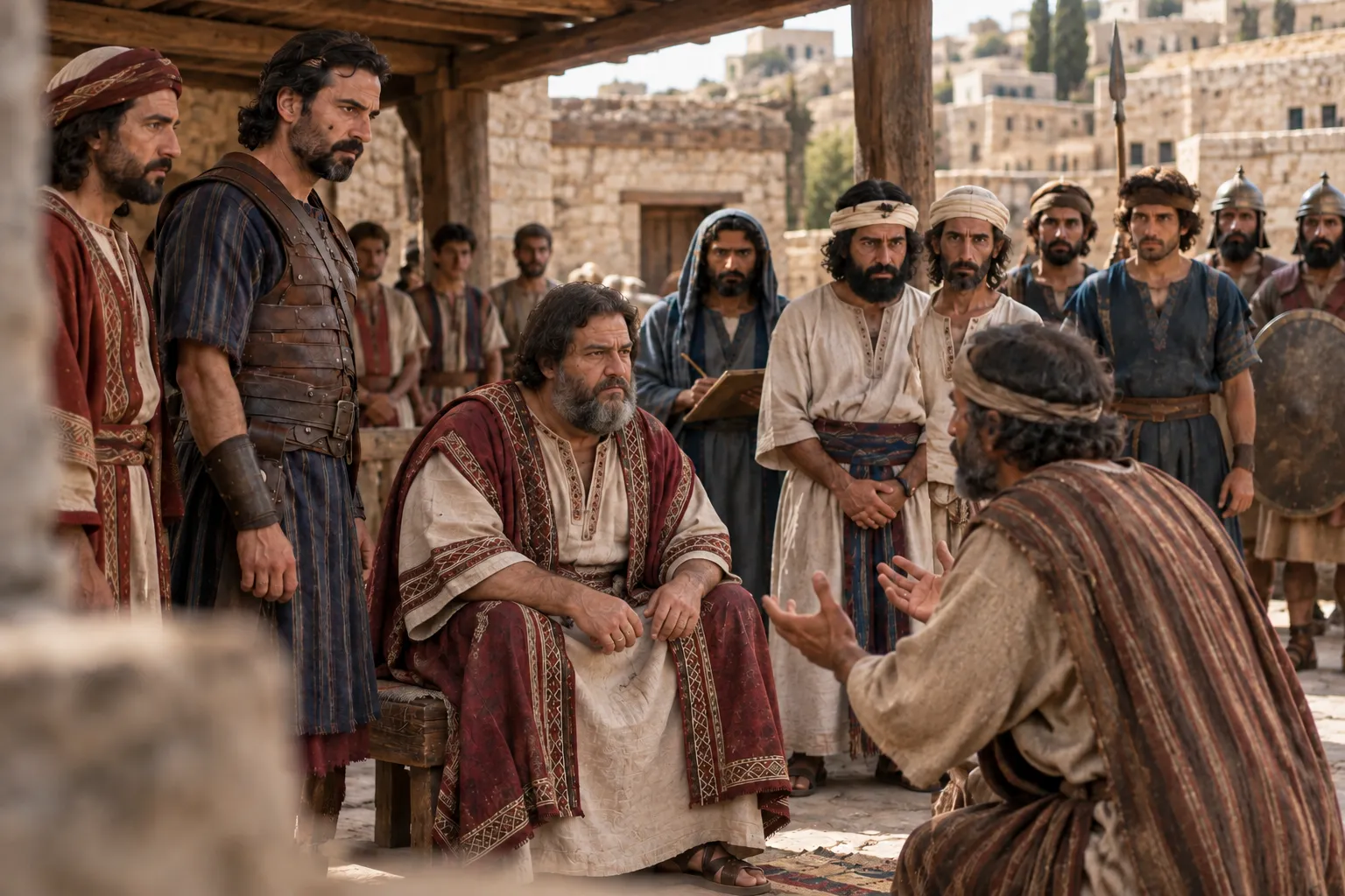 David administers justice with his officers (1 Chronicles 18:14–17)