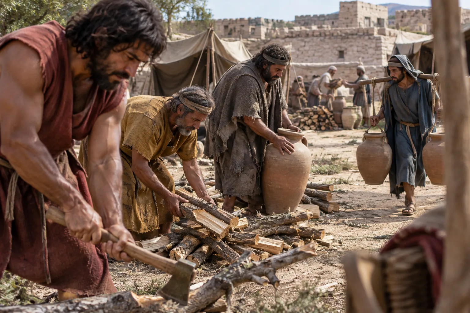 Woodcutters and water carriers (Joshua 9:27)