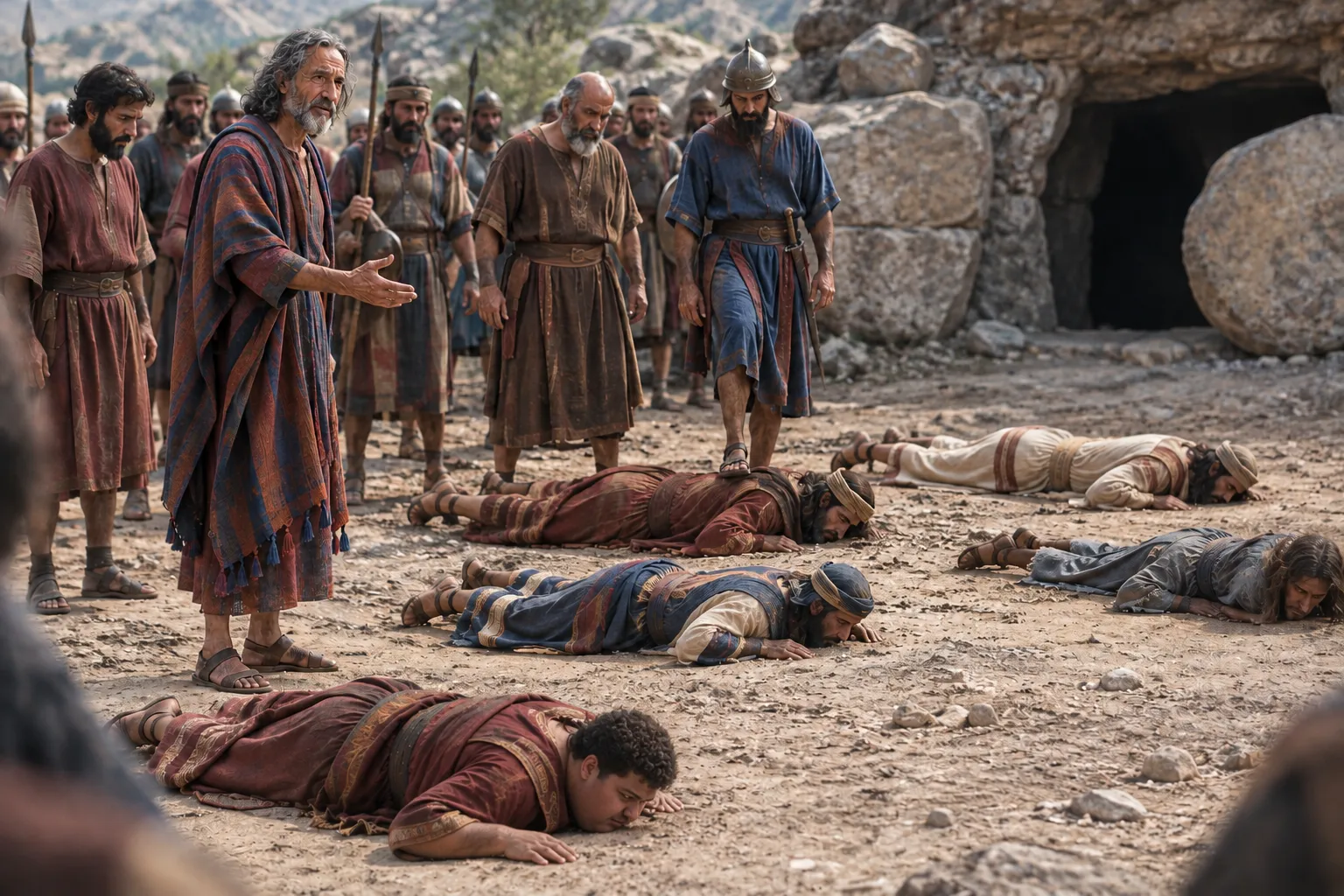 The Captive Kings Before Joshua (Joshua 10:23–25)