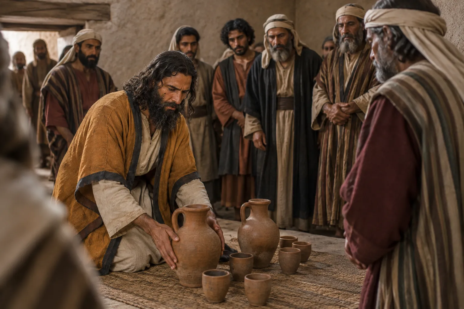 Wine set before the Rechabites (Jeremiah 35:3–5)