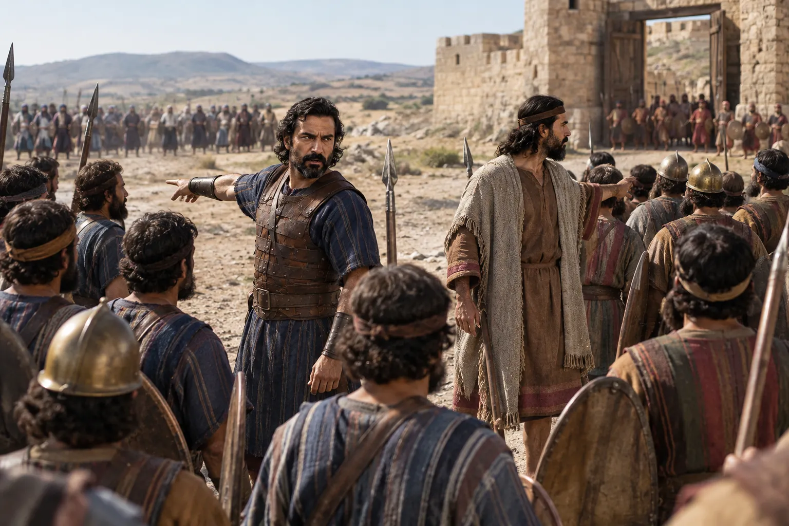Joab divides the battle line (2 Samuel 10:8–10)