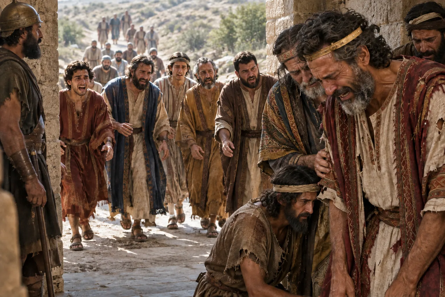 The sons return to David (2 Samuel 13:31–36)