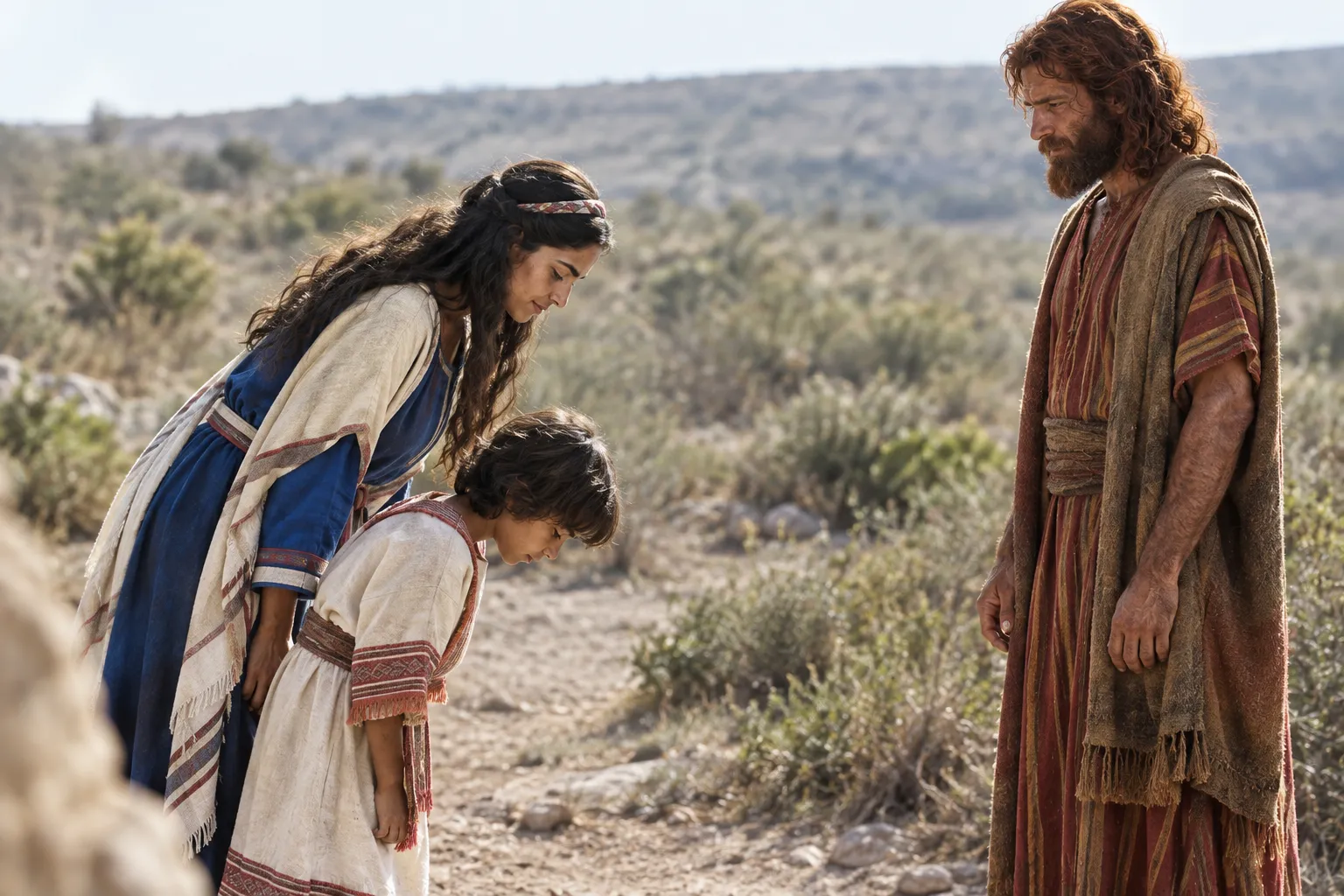 Rachel and Joseph Bow Before Esau (Genesis 33:5–7)