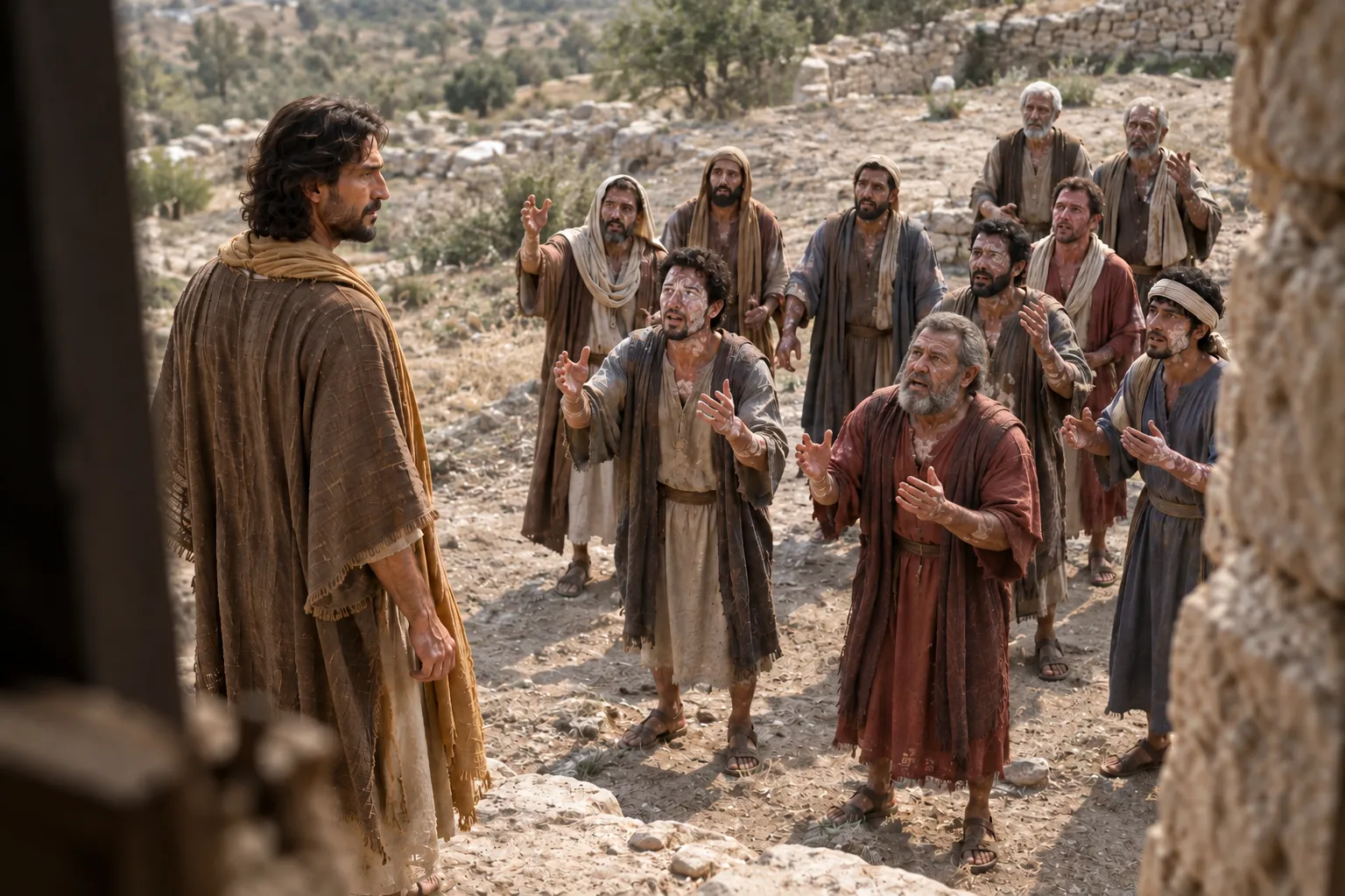Ten Men Call from a Distance (Luke 17:12–14)