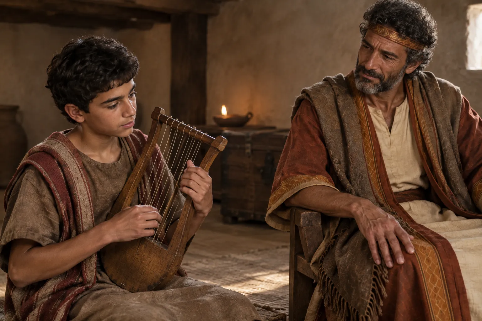 David Plays and Saul Finds Relief (1 Samuel 16:21–23)