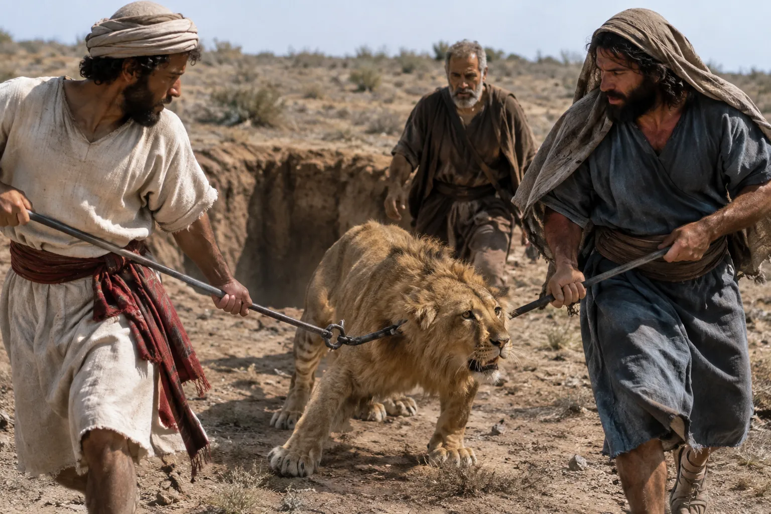 The first young lion led away (Ezekiel 19:4)