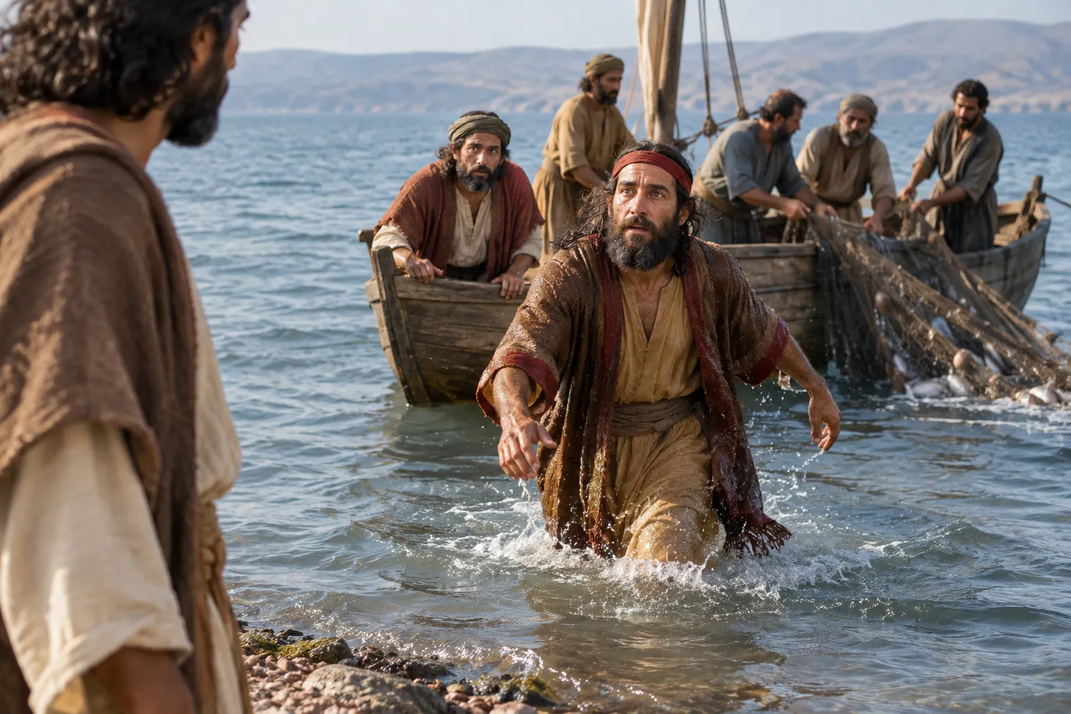 Peter Jumps into the Sea (John 21:7–8)