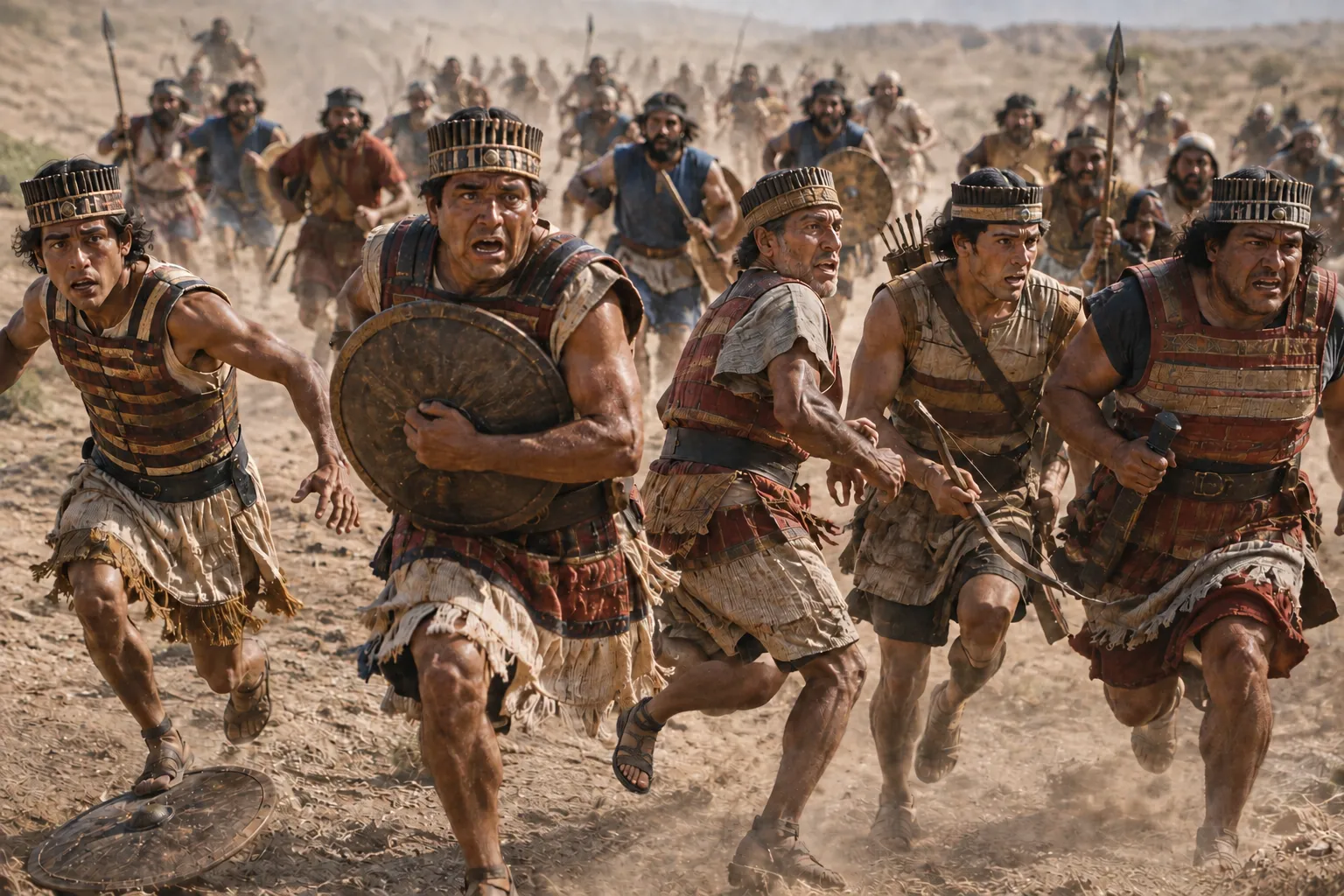 The Philistines flee; Israel pursues (1 Samuel 7:10–11)