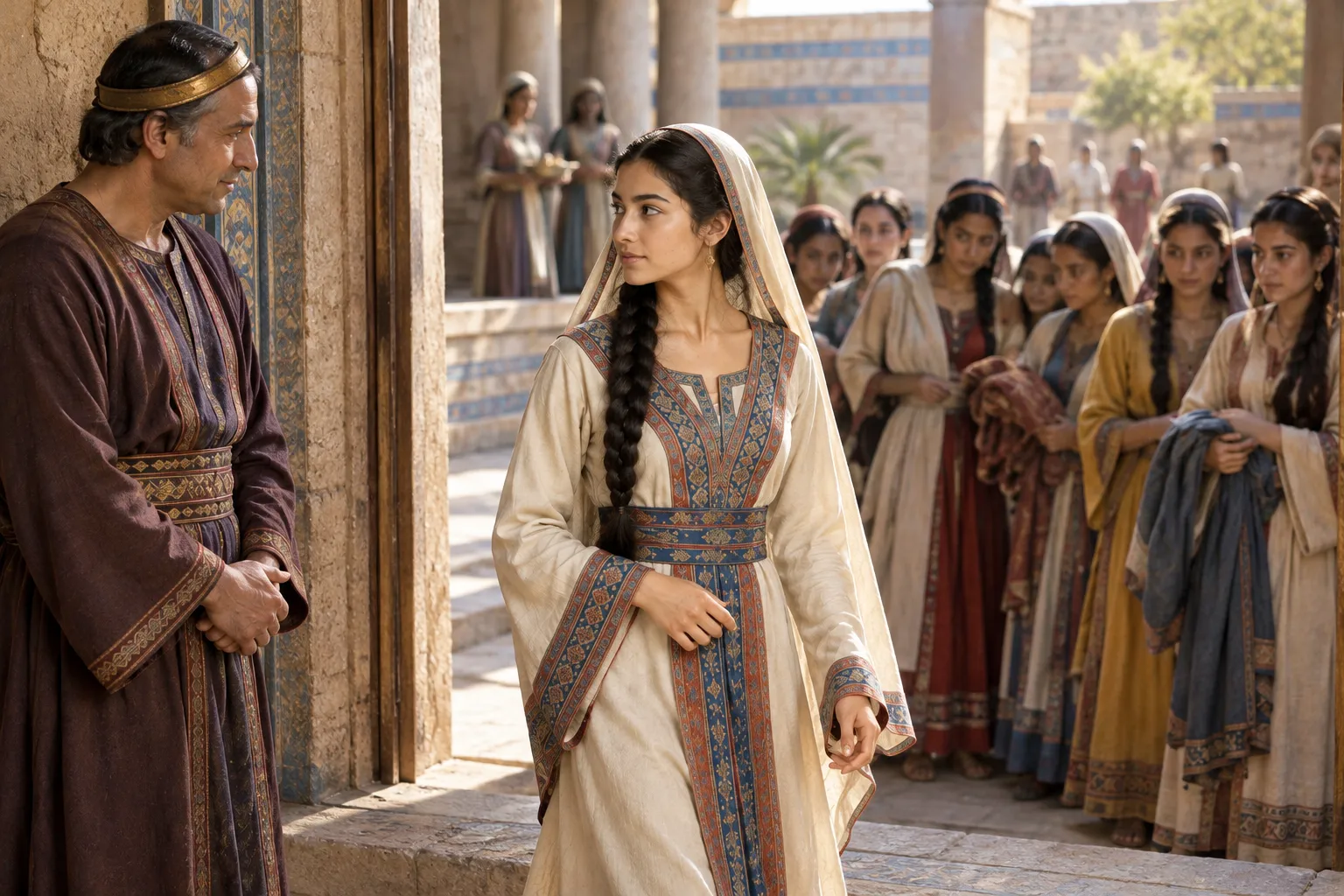 Esther enters the harem (Esther 2:8)