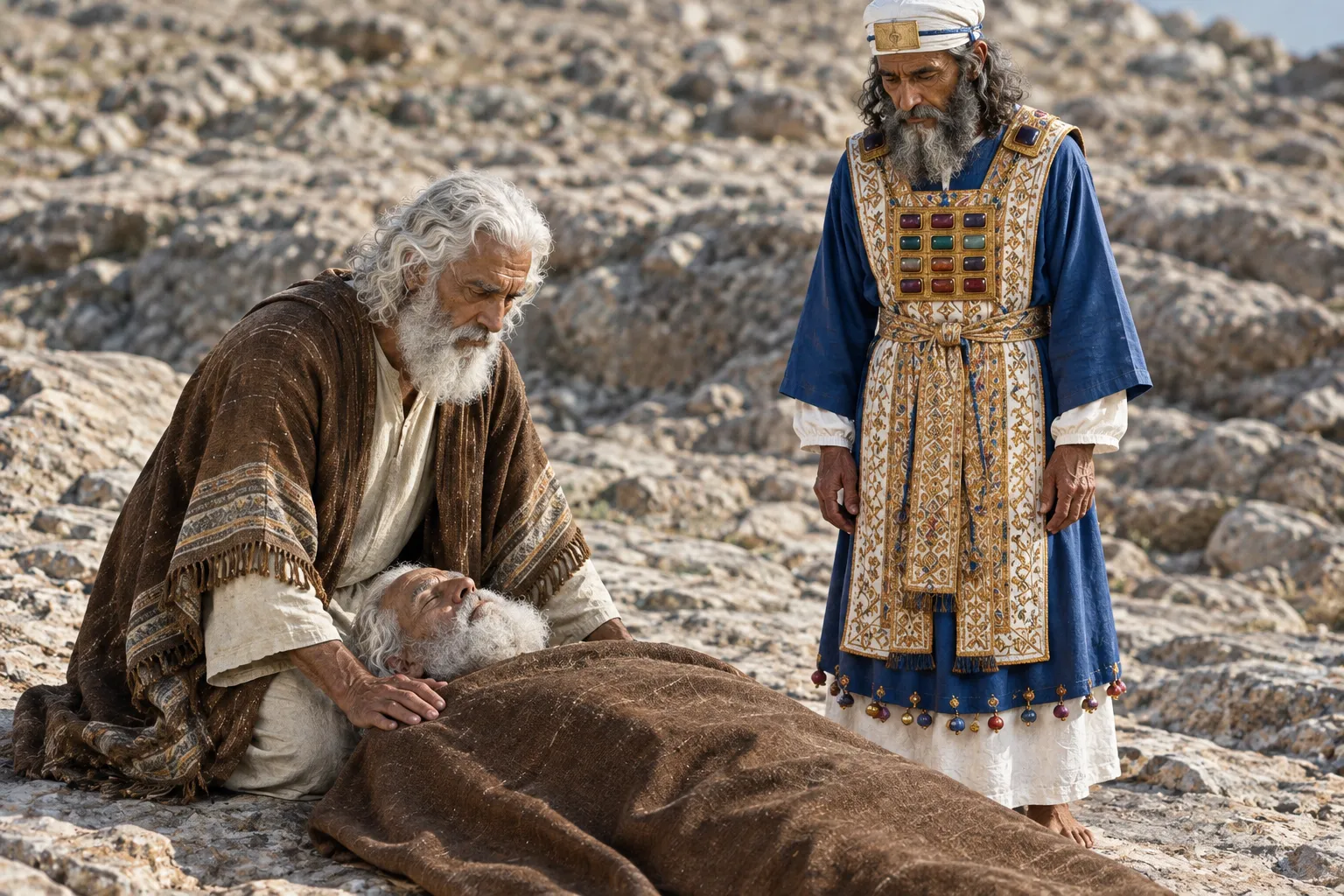 Aaron dies on Mount Hor (Numbers 20:28)