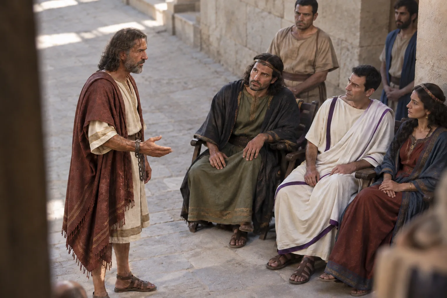 Paul begins his defense (Acts 26:1–3)