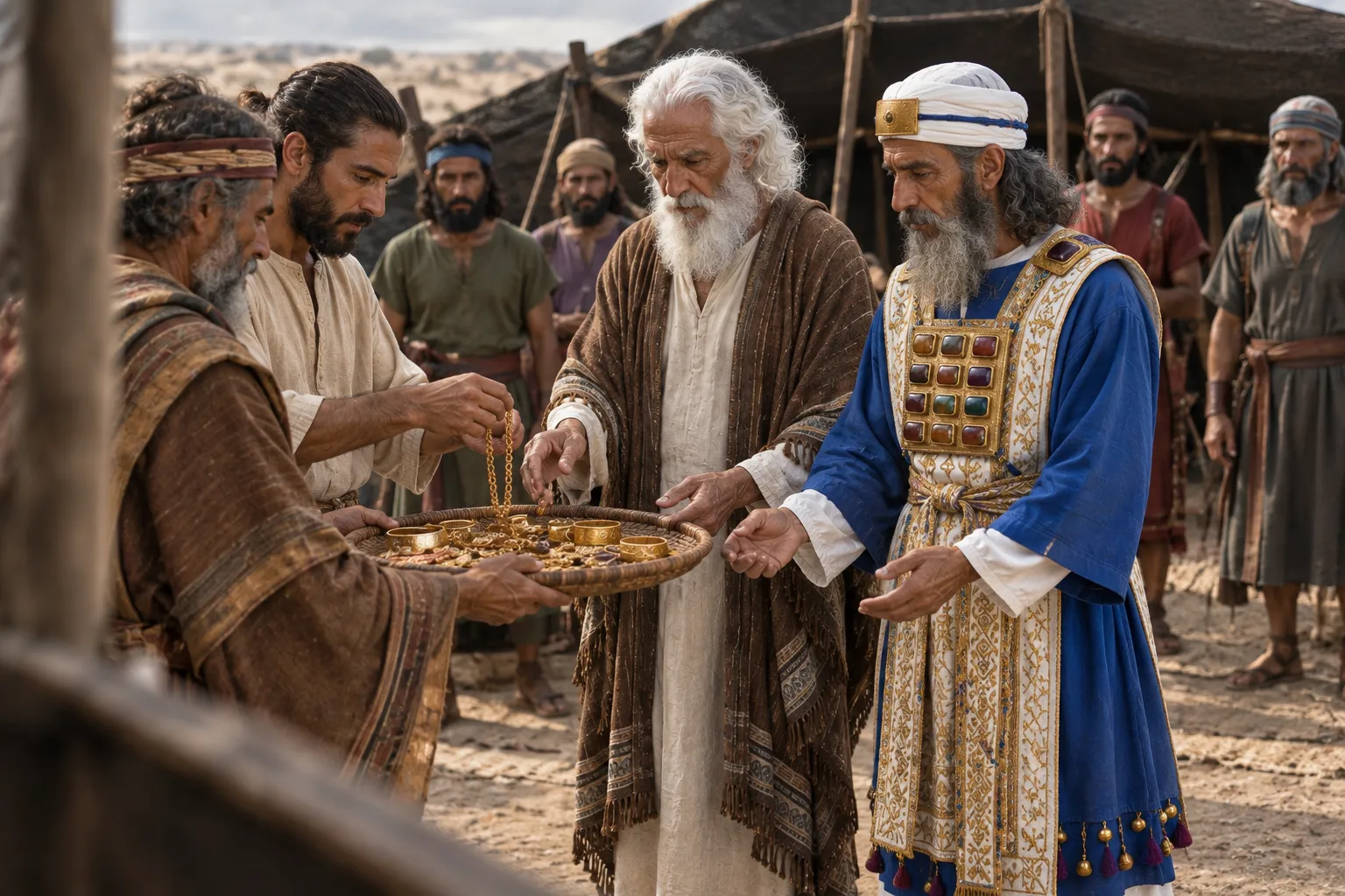 The commanders present their gold (Numbers 31:48–51)